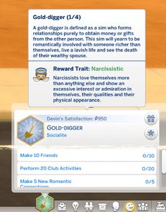 Sims 4 Gold Digger Aspiration Sims 4 Skills, Cc Mods