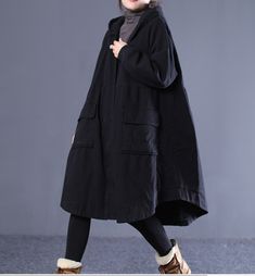 Long Women Casual Hooded Parka Plus Size Coat Jacket ,Custom make service available! Please feel free to contact us if you want this dress custom made.Materials used: cotton blendedSize: M: chest:112 cm length:103 cm sleeve：57 cm L : chest:116 cm length:104 cm sleeve：58 cm Most of our dresses are made of cotton linen fabric, soft and breathy. loose dresses to make you comfortable all the time.Flattering cut. Makes you look slimmer and matches easily.Payment:We accept payment by paypal and credit Plus Size Coat, Dresses To Make, Lace Booties, Loose Dresses, Crochet Clothing, Plus Size Coats, Hooded Parka, Cotton Linen Fabric, Simple Trendy Outfits