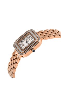 Sparkling diamonds accent the dial and case of this polished Swiss-made bracelet watch that's an undeniably stunning accessory. 30mm case; 16mm band width Deployant clasp closure Swiss movement Total diamond weight: 0.04ct. Stainless steel or goldtone plate Swiss made Diamond Guide Elegant Rose Gold Diamond Watch With Bracelet Strap, Luxury Diamond Watch With Rectangular Stainless Steel Dial, Elegant Diamond Watch With Bracelet Strap And Rectangular Dial, Timeless Rose Gold Diamond Watch, Timeless Stainless Steel Diamond Watch With Diamond Hour Markers, Elegant Watch With Rectangular Dial And Jubilee Bracelet, Elegant Watches With Diamond Accents And Round Dial, Elegant Formal Diamond Watch In Stainless Steel, Elegant Stainless Steel Diamond Watch For Formal Occasions