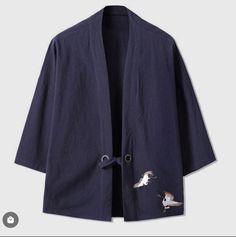 Mens Kimono Jacket, Samurai Clothing, Áo Blu, Traditional Japanese Kimono, Island Outfit