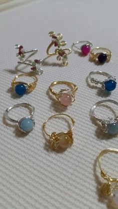 Cincin Diy, Wire Jewelry Rings, Diy Rings, Handmade Wire Jewelry, Hippie Jewelry