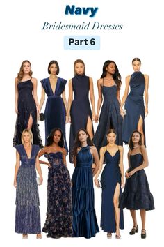 the navy bridesmaid dresses part 6 are all in different styles and colors, but they