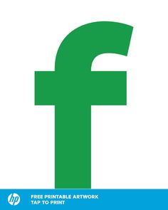 an image of the letter f in green on a white background with text that reads free printable artwork tap to print