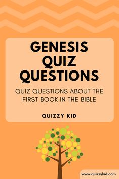 an orange book cover with the words, genius quiz questions and a tree on it