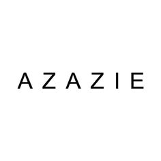 the word azazie is written in black on a white background with an image of a