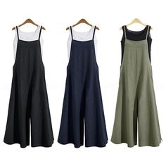 3 color mujeres primavera verano casual suelto sólido tanque mono largo Suspender monos - comprar a precios bajos en la tienda en línea Joom Backless Playsuit, Summer Jumpsuit Casual, Overalls Fashion, Tank Jumpsuit, Stylish Jumpsuit, Stil Boho, Loose Jumpsuit, Hot Style, Casual Wide Leg Pants