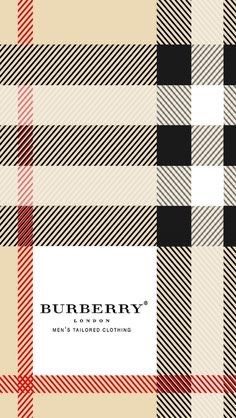 the burbery logo is shown on top of a checkered plaid pattern fabric