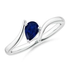 This solitaire sapphire ring reflects alluring grace with its minimal design. Made in 14K Solid Gold with a delightful pear-shaped sapphire prong set in between the bypass band, this ring is a treat to the eyes. The ocean-like blue gemstone sparkles beautifully, adding a hint of sophistication to this pear blue sapphire ring. Choose from different stone qualities (good, better, best and heirloom) and multiple total carat weight options. Birthstone for the month of September and traditional gemst Formal Pear Shaped Birthstone Ring, Fine Jewelry Solitaire Pear-shaped Ring, Pear-shaped Solitaire Ring In Fine Jewelry, Blue Pear-shaped Jewelry With Polished Finish, Fine Jewelry Sapphire Ring With Pear Shape, Pear-shaped Sapphire Gemstone Rings, Blue Pear Shaped Fine Jewelry Rings, Blue Pear-shaped Fine Jewelry Rings, Fine Jewelry Sapphire Pear-shaped Ring