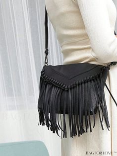 BagForLove - Chic Fringed Flap Envelope Bag in Black Product Description Color Black Details Tassel Bag Size Medium Pattern Type Plain Closure Type Flap Type Envelope Bag Material PU Leather Size Chart INCH CM Strap Length Bag Length Bag Width Bag Height 46.5 inch 10.2 inch 1.2 inch 6.7 inch Strap Length Bag Length Bag Width Bag Height 118 cm 26 cm 3 cm 17 cm Details Pictures Similar Products h2 { text-align: center; } /* æ¢è¡ */ li{ white-space: normal; word-break: break-all; word-wrap: break Chic Fringe Bags For Fall, Chic Black Envelope Bag, Trendy Fringe Crossbody Bag, Trendy Black Shoulder Bag With Fringe, Black Party Bags For Fall, Chic Black Bag With Fringe, Chic Black Fringe Bag, Chic Pouch Bag With Fringe Details, Chic Fringed Pouch Bag