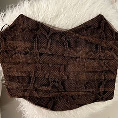 Zara Snakeskin Corset Top, Size Small, Brand New, Never Worn Brown Zara Top For Party, Zara Brown Party Tops, Zara Fitted Brown Tops, Zara Brown Tops For Night Out, Zara Brown Top For Night Out, Corset Top, Zara Tops, Snake Skin, Black And Brown