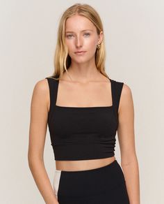 MARTA TOP BLACK | NYLORA Versatile Compressive Crop Top With Built-in Bra, Versatile Crop Top With Built-in Bra And Medium Support, Fitted Crop Top Activewear With Built-in Bra, Fitted Activewear Crop Top With Built-in Bra, Fitted Bra-friendly Crop Top Activewear, Bra Friendly Fitted Crop Top Activewear, Fitted Cropped Activewear With Built-in Bra, Fitted Workout Crop Top With Built-in Bra, Fitted Seamless Crop Top Sports Bra