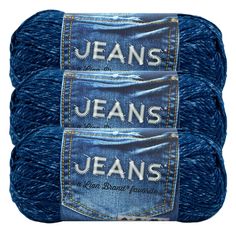 two balls of jean's jeans yarn