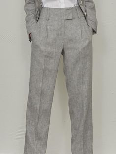 Composition : LINEN55% RAYON45%Color : Grey BlueCountry of Origin : KOREA Pants Straight, Linen Pants, Herringbone, Grey, The Originals, Pants, Clothes For Women, Clothes, Color