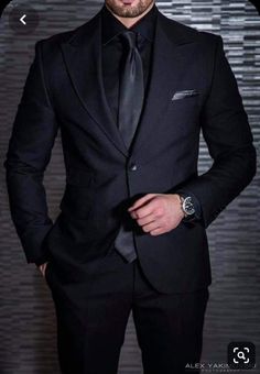 Formal Suits Men, All Black Suit, Blazer Outfits Men, Black Suit Men, Suits Men Business, Designer Suits For Men, Tuxedo Wedding, Fashion Suits For Men, Men’s Suits