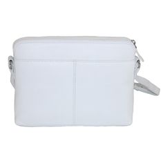 This classic shoulder handbag is a great accessory to any outfit. The high quality leather and construction gives it a long lasting look and feel. The additional organizer on the front keeps everything you need together and organized. It can carry just as much as a wallet without the bulk. Made of 100% Leather White Shoulder Bag With Adjustable Strap For Business, White Business Shoulder Bag With Adjustable Strap, Classic White Leather Shoulder Bag, White Leather Shoulder Bag With Leather Lining, White Soft Leather Shoulder Bag For Business, White Leather Satchel For Business, White Leather Business Satchel, White Business Bag With Adjustable Strap, Classic Box Bag For Everyday Use