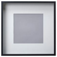 an empty black and white photo frame with a square in the middle, on a white background