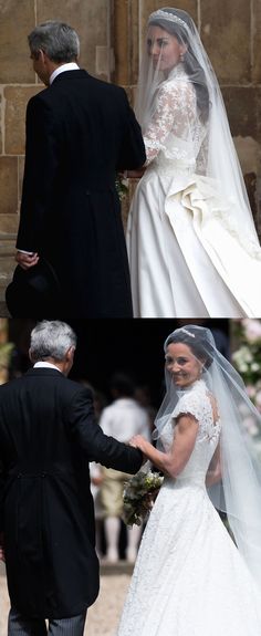 the royal wedding dress worn by princess charlotte and prince charles, is seen in this composite image