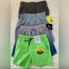 4 Pairs Of Boys Shorts All Are Size Xs (4/5) All New, Never Worn, 3 With Tags, 1 Without Bought And They Were The Wrong Size. Retail For $50 1. Cat & Jack - Boys ‘Quick Dry’ Above The Knee’ Pull On Shorts In Lime Green Xs (4/5) 2. Art Class - Boys Mesh Shorts In Blue Ombre Xs (4/5) 3. All In Motion - Boys Woven Shorts In Blue Grey Xs (4/5) 4. All In Motion - Boys Mesh Shorts In Grey Xs (4/5) Casual Swim Trunks For Summer Playtime, Green Shorts With Pockets For Playwear, Sporty Shorts For Summer Playtime, Green Playtime Shorts, Green Short Bottoms For Playtime, Casual Short Swim Trunks For Playtime, Sporty Summer Bottoms For Playtime, Playful School Shorts With Pockets, Playful Short Bottoms For School