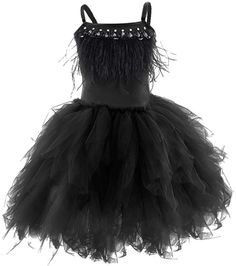 PRICES MAY VARY. ❤❤ Stylish little baby girls kids summer adjustable spaghetti strap tulle tutu dress kids sleeveless swan princess feather fringes tutu dress up pageant birthday cake smash wedding prom ballerina ballet dance costume toddler formal special occasion short tiered dancing ball gown, carnival photography photo shoot sweetheart sequined irregular gymnastics leotard decorated with tassels beads and ruffles tulle, so elegant and beautiful. You sweet girls will like it as a birthday or Wedding Ballerina, Tulle Ruffle Dress, Princess Dance, Tulle Tutu Dress, Ballerina Dance, Girls Tulle Dress, Swan Princess, Girls Tutu Dresses, Ballerina Dress