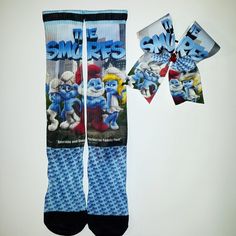 #smurfs #customsocksandbowsets #cheer #bows #blingonthebows Designer Brands Fashion, Cool Socks, Fashion Essentials, To My Daughter