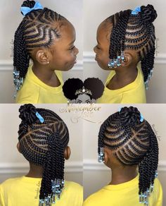 Braided Hairstyles For Toddlers, Birthday Hairstyles For Kids, Braided Updo Natural Hair, Girls Cornrow Hairstyles, Half Buns, S Braids, November Love, Braids And Beads, Braid Styles For Girls