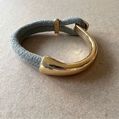 Simple And Modern Bracelet From Anthropologie Grey Suede Hook And Loop Closure **New** Anthropologie Bracelet, Modern Bracelet, Suede Bracelet, Crystal Cuff Bracelet, Tiffany Bracelets, Crystal Anklet, Ribbon Bracelets, Modern Bracelets, Gold Plated Bangles