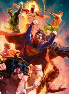 the cover to dc's new 52 - page comic book, featuring superman and his friends