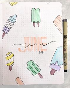 June Bullet Journal, Journal D'inspiration, Bullet Journal Headers, Beautiful Dawn, Bullet Journal 2020, Bujo Planner, Bullet Journal Spreads