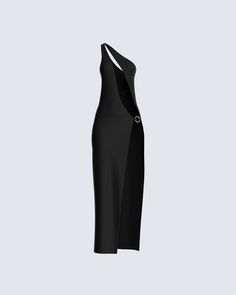 Dorian Black Cut Out Dress Edgy Maxi Dress For Night Out, Edgy Asymmetrical Evening Dress, Black Edgy Bodycon Dress For Evening, Edgy Black Bodycon Evening Dress, Edgy Black Bodycon Dress For Party, Asymmetrical Black Cocktail Dress, Asymmetrical Cutout Midi Dress For Night Out, Chic Black Asymmetrical Midi Dress, Edgy Black Dress For Night Out