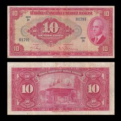 the front and back of an old bank note