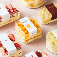 small containers filled with different types of desserts