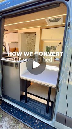 an rv with the door open to show how it's built