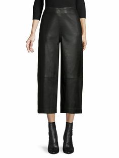 NWT 7 FOR ALL MANKIND 100% GENUINE LEATHER Black Crop Wide-Leg Pants Sz S Cropped wide-leg No-waistband style Side zip closure  Side slip pockets Lined 100% Genuine leather Guaranteed to be 100% Authentic!  PAYMENTS  Payment is due within 3 days of purchase.  SHIPPING  All items are shipped 1-3 days after receipt of payment.  Shipping information and tracking number will be provided.  Shipping cost will be provided for each item on the sellers page.  Delivery can take up to 10 days  Returns... Leather Wide Leg Pants For Fall, Fall Leather Wide Leg Pants, Leather Wide Leg Pants For Workwear In Fall, Leather Wide Leg Pants For Workwear, Full-length Leather Wide Leg Pants For Work, Full Length Leather Wide Leg Pants For Work, High Waist Leather Bottoms For Fall, Wide Leg Leather Pants With Belt Loops For Fall, Leather Wide Leg Bottoms For Night Out