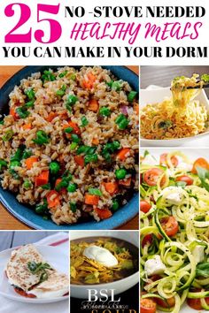 the 25 most healthy meals you can make in your dormer's kitchen, including rice and veggies