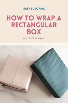 how to wrap a rectangler box with wrapping paper on the side and text overlay