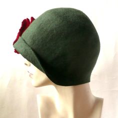 Green Felted Hats felt hats Cloche Hat Flapper 1920 Hat Green | Etsy Fitted Solid Cloche Hat, Fitted Solid Color Cloche Hat, Winter Brimmed Bonnet, Winter Brimmed Fitted Bonnet, Fitted Brimmed Winter Bonnet, Green Bonnet, One Size Fits Most, Green Bonnet One Size Fits Most, Warm Adjustable Wool Hat, Fitted Winter Bonnet Cap