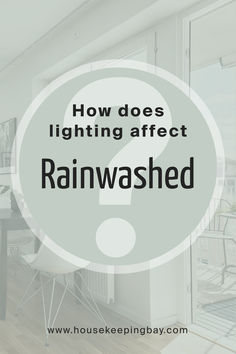 the words how does lighting effect rainwashed? in front of an image of a dining room