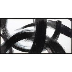 an abstract painting with black and white lines