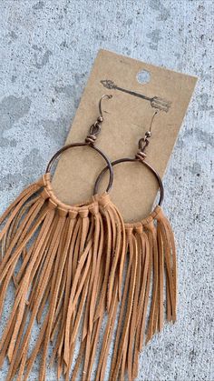 Cognac and brown leather fringe earrings leather fringe | Etsy Brown Tassel Earrings For Festivals, Brown Fringe Tassel Earrings For Festivals, Brown Fringe Jewelry For Festivals, Bohemian Brown Fringe Earrings, Brown Fringe Dangle Jewelry, Brown Fringe Tassel Dangle Earrings, Brown Fringe Dangle Tassel Earrings, Brown Dangle Tassel Earrings With Fringe, Leather Fringe Earrings