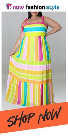 Light Yellow Fashion Casual Plus Size Print Bandage Backless Spaghetti Strap Long Dress Light Green Fashion, Hot Jumpsuits, Dress Sleeve Styles, Red Dress Short, Plus Size Fashion For Women, Yellow Fashion, Curvy Outfits, Hot Dress, Plus Dresses