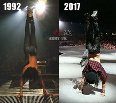 two pictures one showing a person doing a handstand and the other shows someone doing a handstand