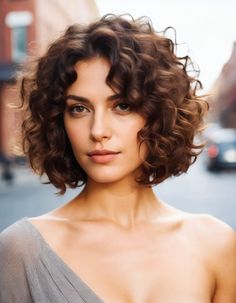 50 Curly Bob Hair Styles – Home Life Weekly Short Curly Haircuts Shag, Mid Length Curly Bob, Curly Hair Angled Bob Mid Length, Curly Layered Bob Mid Length, Middle Part Curly Bob, Curly Hair Bob With Bangs, Curly Triangle Bob, Curly Bobs, Type 3 Curly Hair Bob