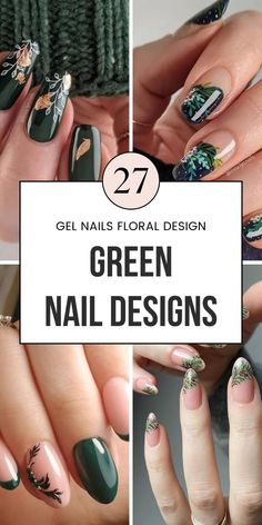 Embrace the magic of green nail designs with this collection of 27 fabulous ideas! Whether you're after gel, short acrylic, or long nails, these designs cater to all preferences. Add some sparkle with gold accents or keep it chic with French almond styles. The cute yet masc designs will leave you feeling fresh for any occasion. Don’t forget to save this to your "Green and Gold Nails" board for more inspo! Masc Nails, Green And Gold Nails, Stylish Manicure, Simple Aesthetics