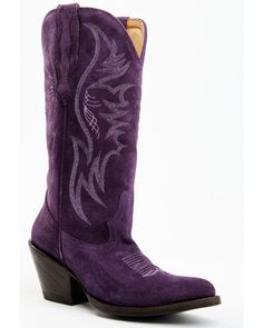 Idyllwind Women's Charmed Life Western Boots - Pointed Toe Purple Cowboy Boots, Holiday Boots, Womens Cowgirl Boots, Purple Boots, Boot Barn, Cowboy Boots Women, Thick Heels, Mid Calf Boots, Blue Suede