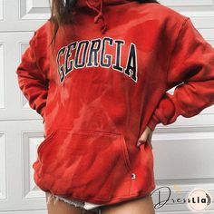 Fashion Simple Letter Print Sweatshirt Letter Print Sweatshirt, Sweatshirts Online, Tie Dye Hoodie, Fashion Dresses Casual, Red Hoodie, Print Sweatshirt, Outfits Summer, Casual Fits, Letter Print