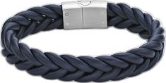 Casual Adjustable Braided Bracelet With Stainless Steel Clasp, Adjustable Casual Braided Bracelet With Stainless Steel Clasp, Casual Braided Leather Bracelet, Casual Leather Braided Bracelets, Modern Adjustable Blue Braided Bracelets, Modern Adjustable Blue Braided Bracelet, Casual Leather Bracelet, Casual Blue Bracelets For Everyday, Casual Blue Bracelets For Everyday Use