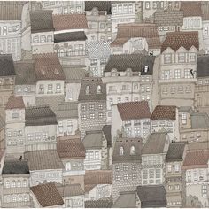 an image of a cityscape with lots of houses on it's sides