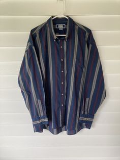 Sutter & Grant Mens Shirt Size XL Striped Long Sleeve Button Front. Measures 56” across chest, 50” across shoulder and 28” from shoulder to hem. Please look over the pictures and contact me prior to bidding with any questions. Shipping usps flat rate mail. Holiday Wishlist, Hippie Shirt, Vintage Cloth, Wardrobe Outfits, April 1st, Fit Ideas, Mens Button Up, Vintage Button, Mens Shirt