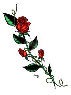 Rose Tattoo With Vines, Long Stem Rose Tattoo, Stem Rose Tattoo, Divine Tattoos, Rose Bud Tattoo, Thorn Tattoo, Long Stem Rose