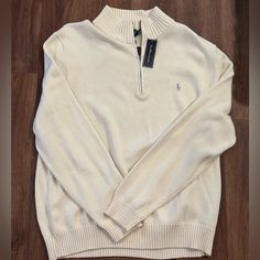 Polo Ralph Lauren Quarter-Zip Up Sweater (Never Worn) Business Casual Sweater, Ralph Lauren Quarter Zip, Gray Cashmere Sweater, Ralph Lauren Pullover, Polo Ralph Lauren Sweater, Pullover Sweater Men, Dope Outfits For Guys, Red Pullover, Ralph Lauren Sweaters